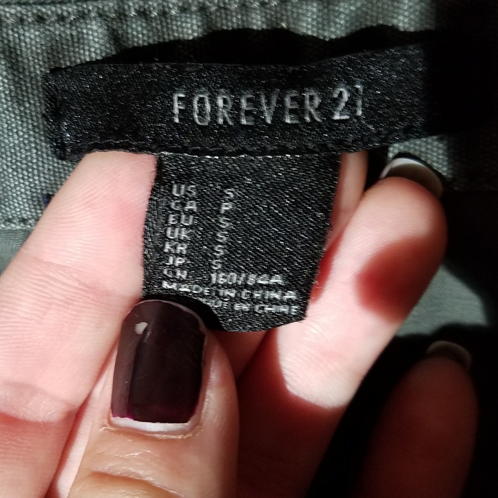 F21 Army Green Button-up - Picture 3 of 6